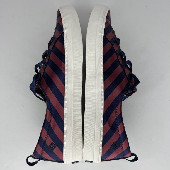 Sperry Top Sider Crest Vibe Varsity Select Womens Size 10 Wine/Navy Satin Stripe - Picture 7 of 9